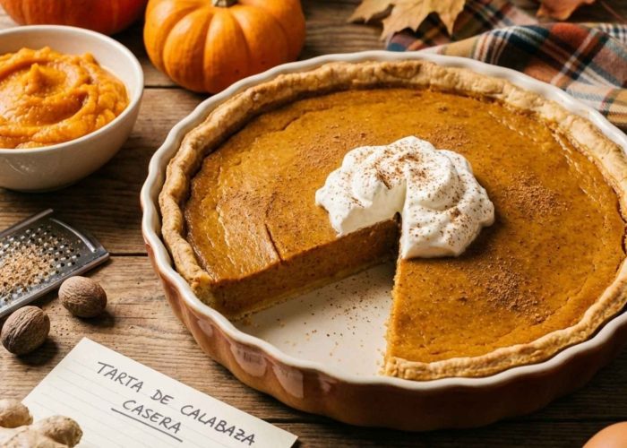 receta sencilla para hacer una tarta de calabaza casera y jugosa
